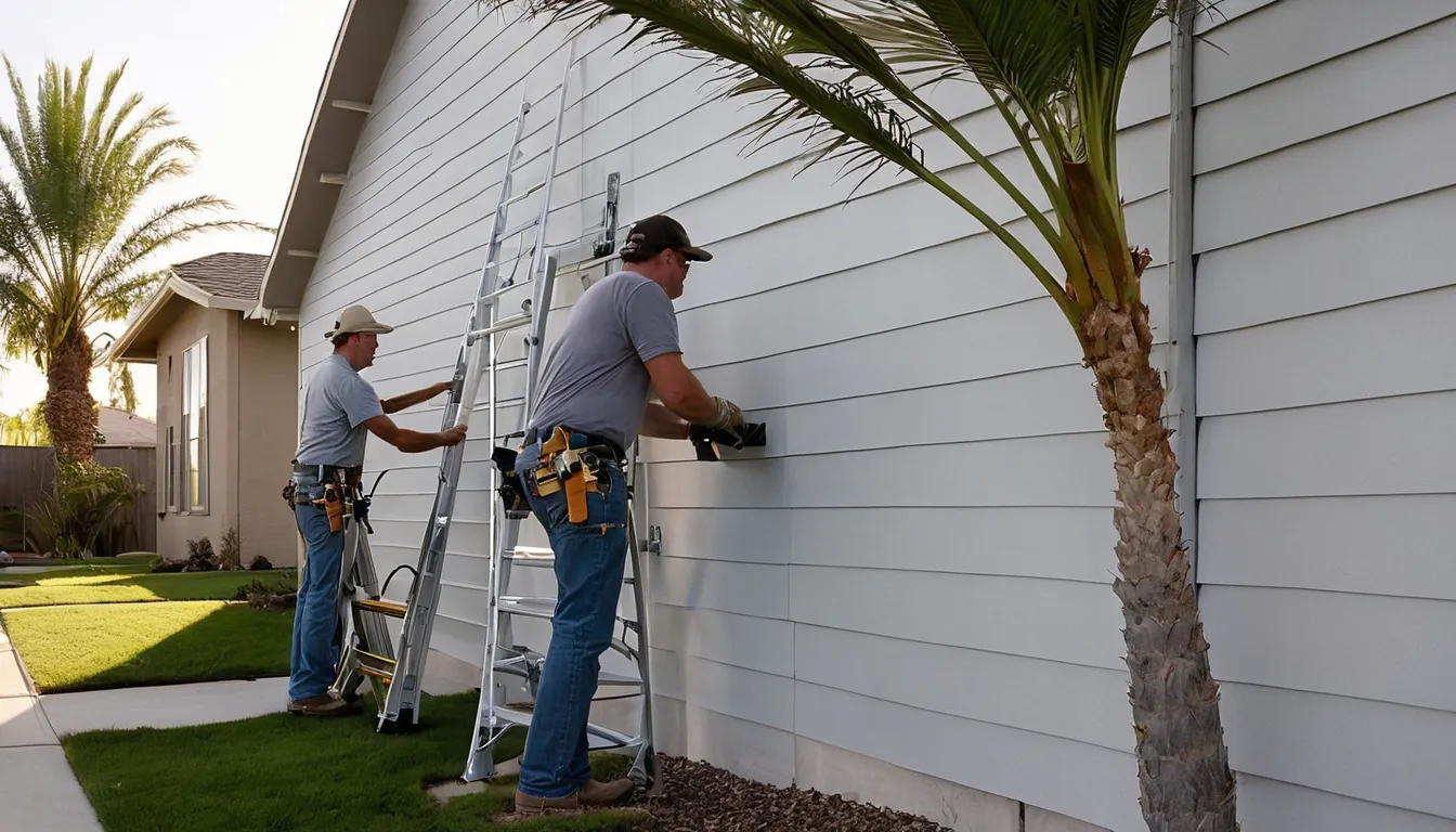 Provider installing new vinyl siding on a stucco-and-siding home in San Jose